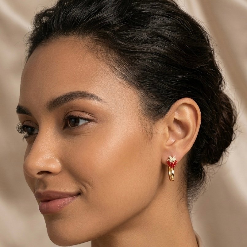 Berry Hoop Earrings - Image 3