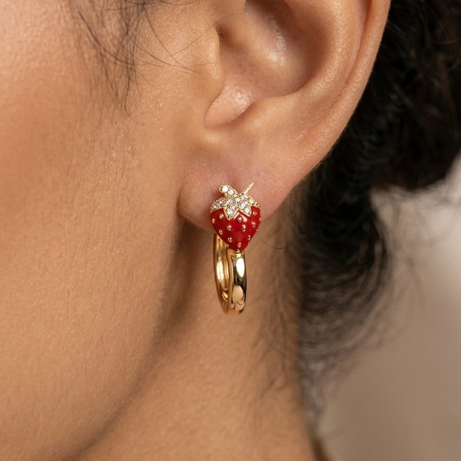 Berry Hoop Earrings - Image 2